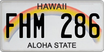 HI license plate FHM286