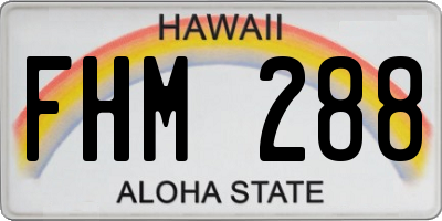 HI license plate FHM288