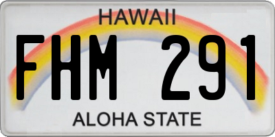 HI license plate FHM291