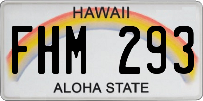 HI license plate FHM293