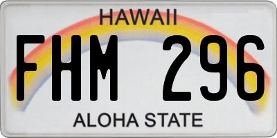 HI license plate FHM296