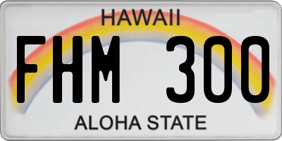 HI license plate FHM300