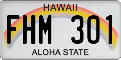 HI license plate FHM301