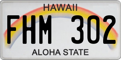 HI license plate FHM302