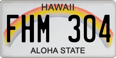 HI license plate FHM304