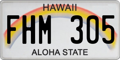 HI license plate FHM305