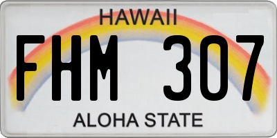 HI license plate FHM307