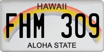 HI license plate FHM309