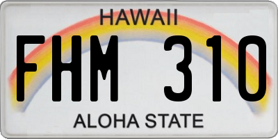 HI license plate FHM310
