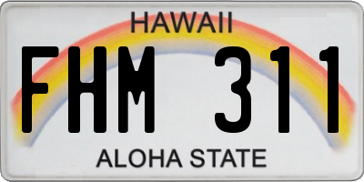 HI license plate FHM311