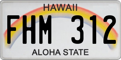 HI license plate FHM312