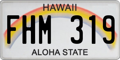 HI license plate FHM319