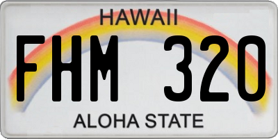 HI license plate FHM320