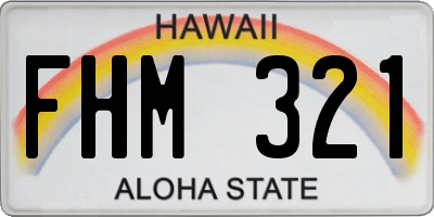 HI license plate FHM321