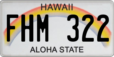 HI license plate FHM322