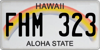 HI license plate FHM323