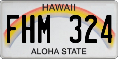 HI license plate FHM324