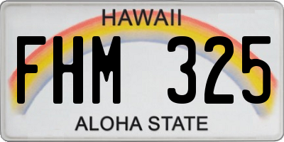 HI license plate FHM325
