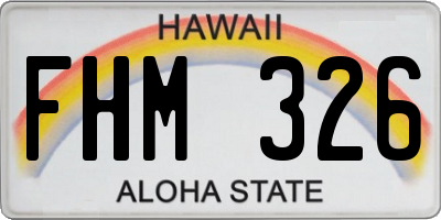 HI license plate FHM326
