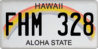 HI license plate FHM328