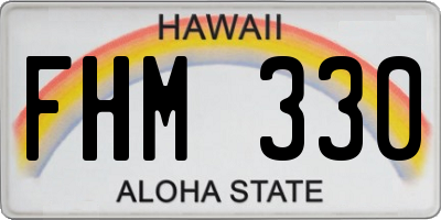 HI license plate FHM330