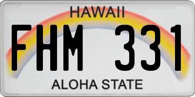 HI license plate FHM331