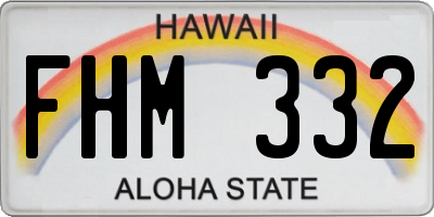 HI license plate FHM332