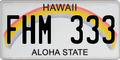 HI license plate FHM333