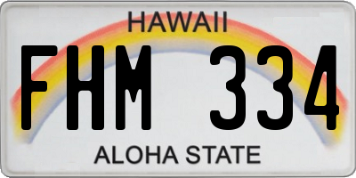HI license plate FHM334