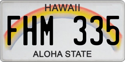 HI license plate FHM335