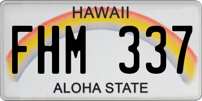 HI license plate FHM337
