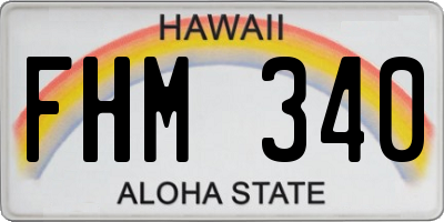 HI license plate FHM340
