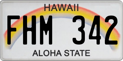 HI license plate FHM342