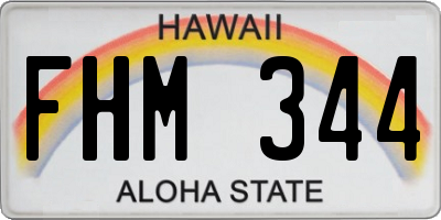 HI license plate FHM344