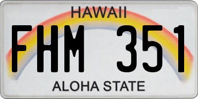 HI license plate FHM351