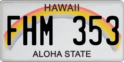 HI license plate FHM353