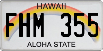 HI license plate FHM355