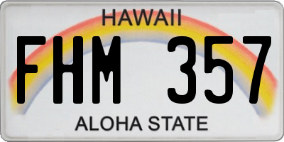 HI license plate FHM357