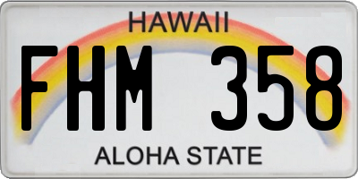 HI license plate FHM358