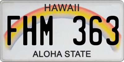 HI license plate FHM363