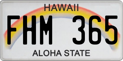 HI license plate FHM365