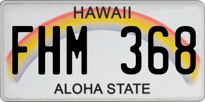 HI license plate FHM368