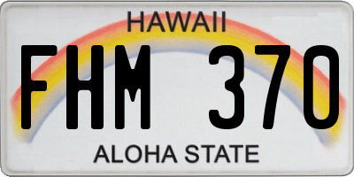 HI license plate FHM370