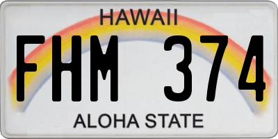 HI license plate FHM374