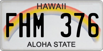 HI license plate FHM376