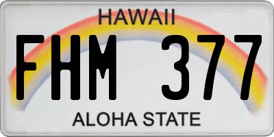HI license plate FHM377