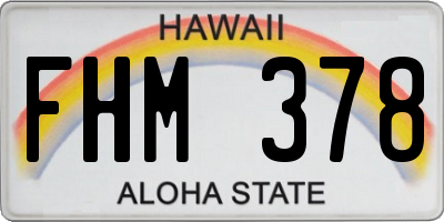 HI license plate FHM378
