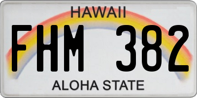 HI license plate FHM382