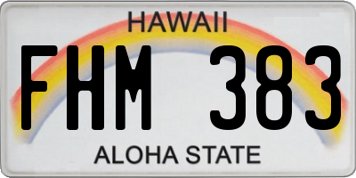 HI license plate FHM383