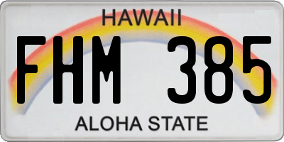 HI license plate FHM385